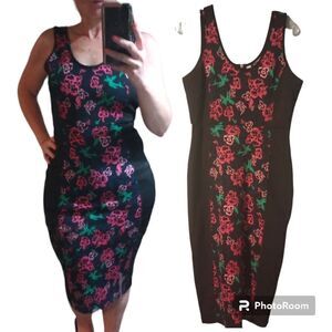 Bodycon floral print tank dress